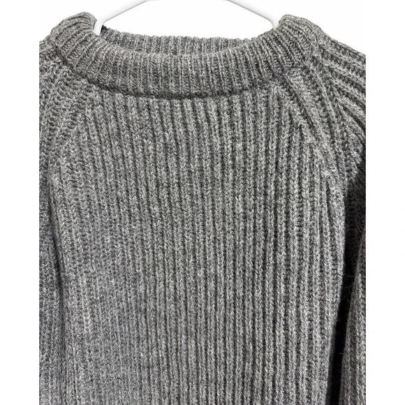 Eddie Bauer Legend Chunky Knit Wool Sweater Gray Men's Size Large - Picture 3 of 10